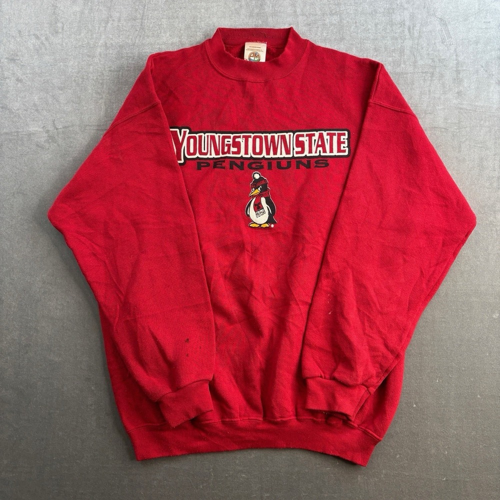 Vintage Youngstown State Penguins Crewneck Sweatshirt Red Men's L